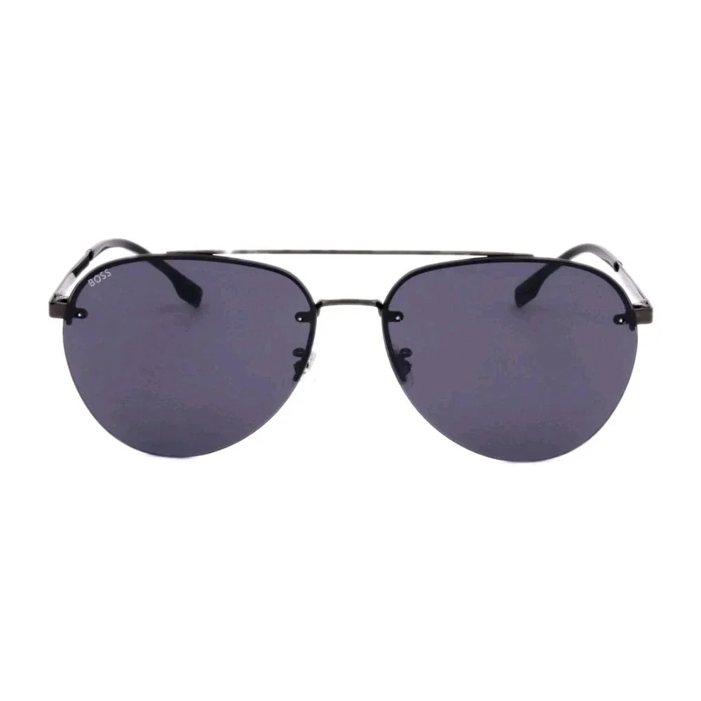 Hugo Boss Aviator Sunglasses Titanium Temples 1537/F/SK Dark Ruth Black NEW $286